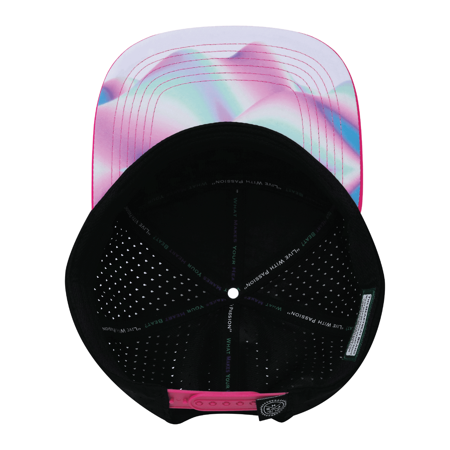 Color Vibes Hat - Flat Bill - Holograph - Neon Pink / Neon Blue / Black