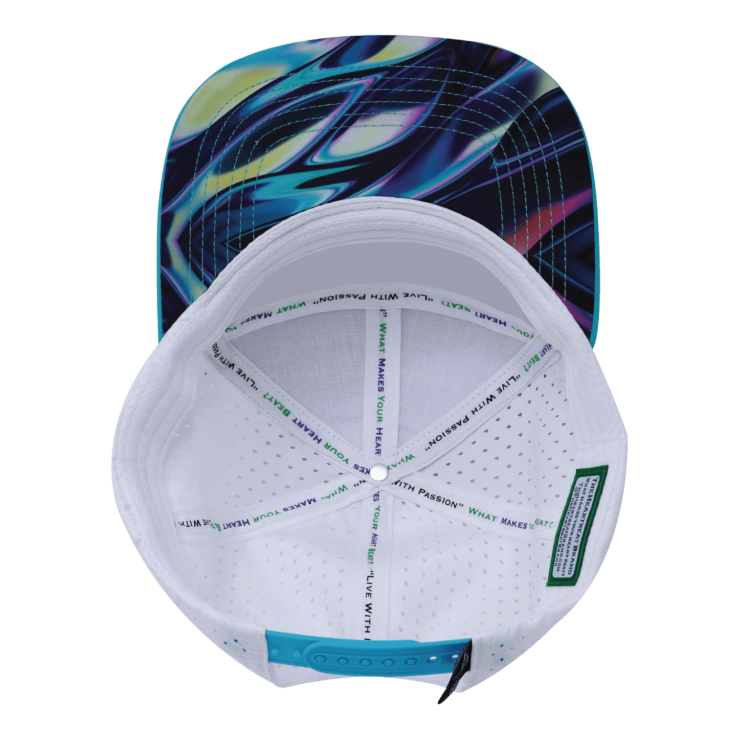 Color Vibes Hat - Flat Bill - Molten Dream - Neon Green Blue / Neon Blue / White