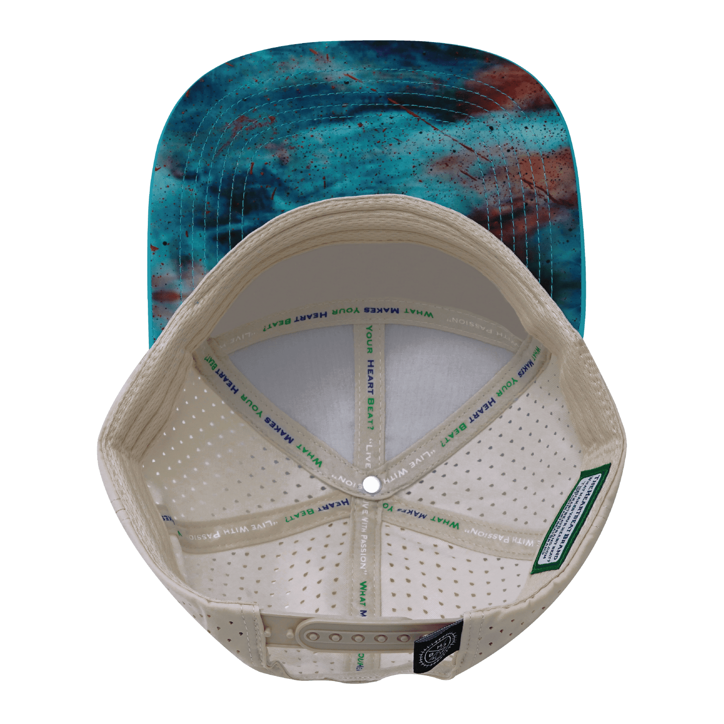 Color Vibes Hat - Flat Bill - Desert Sky - Neon Green Blue / Cream