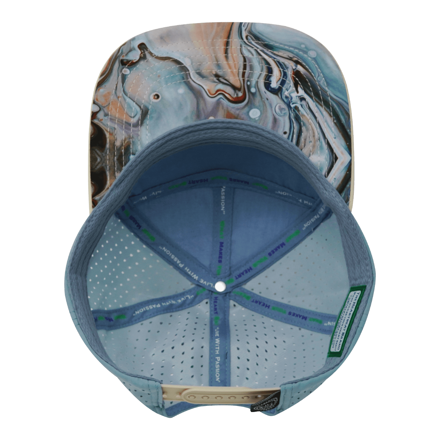 Color Vibes Hat - Flat Bill - Marble Earth - Cream / White / Light Blue