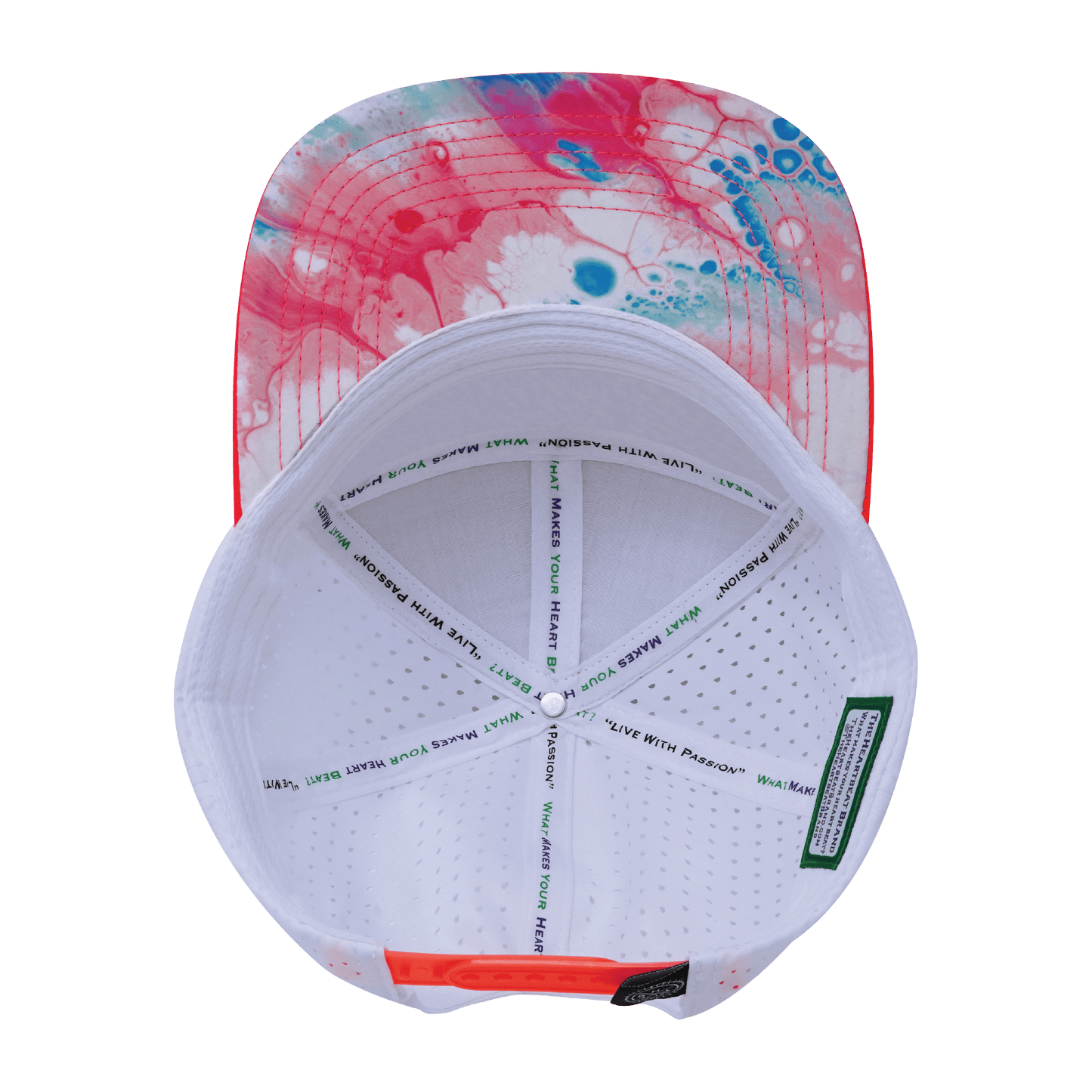 Color Vibes Hat - Flat Bill - Pixi Dust - Neon Peach / Neon Blue / White