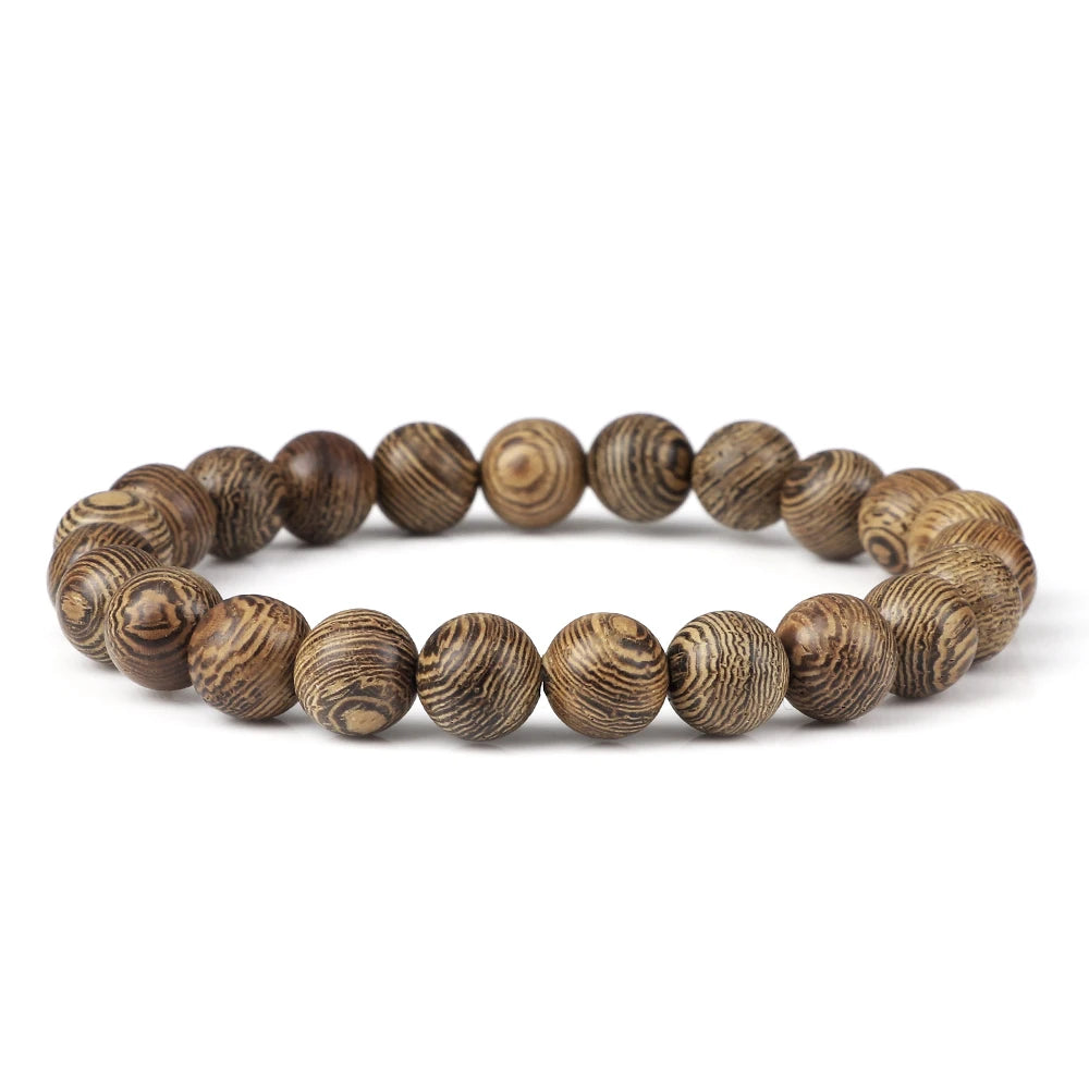 6/8/10/12mm Natural Wooden Beads Bracelet Lama Monk Tibetan Buddhism Rosary Bangles Women Man Meditation Prayer Handmade Jewelry
