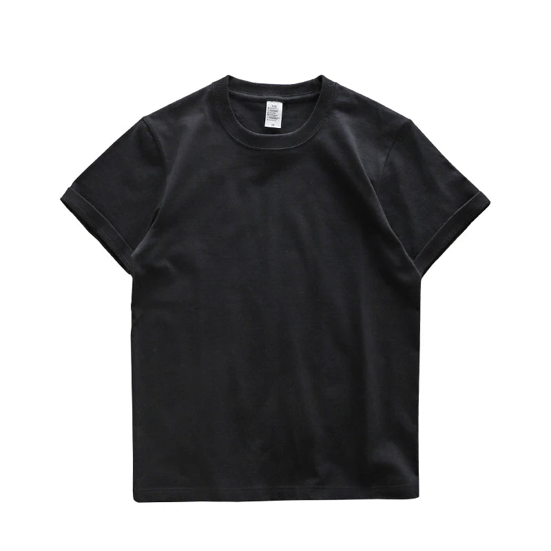 Dukeen 280gsm Oversized Heavy T-Shirt for Men Summer Short Sleeve Tee Cotton Solid Color Top Casual T Shirts One Piece