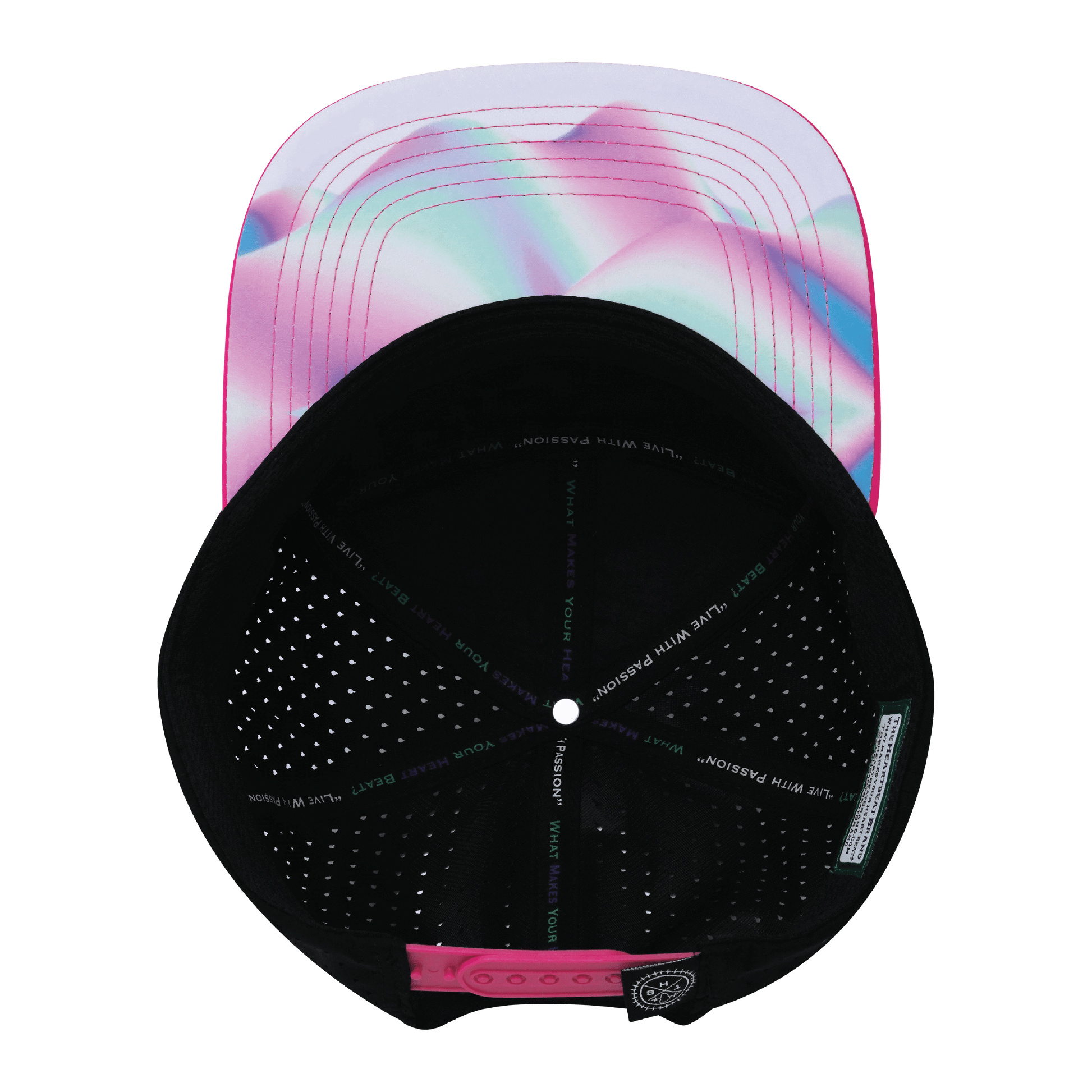 Color Vibes Hat - Flat Bill - Holograph - Neon Pink / Neon Blue / Black