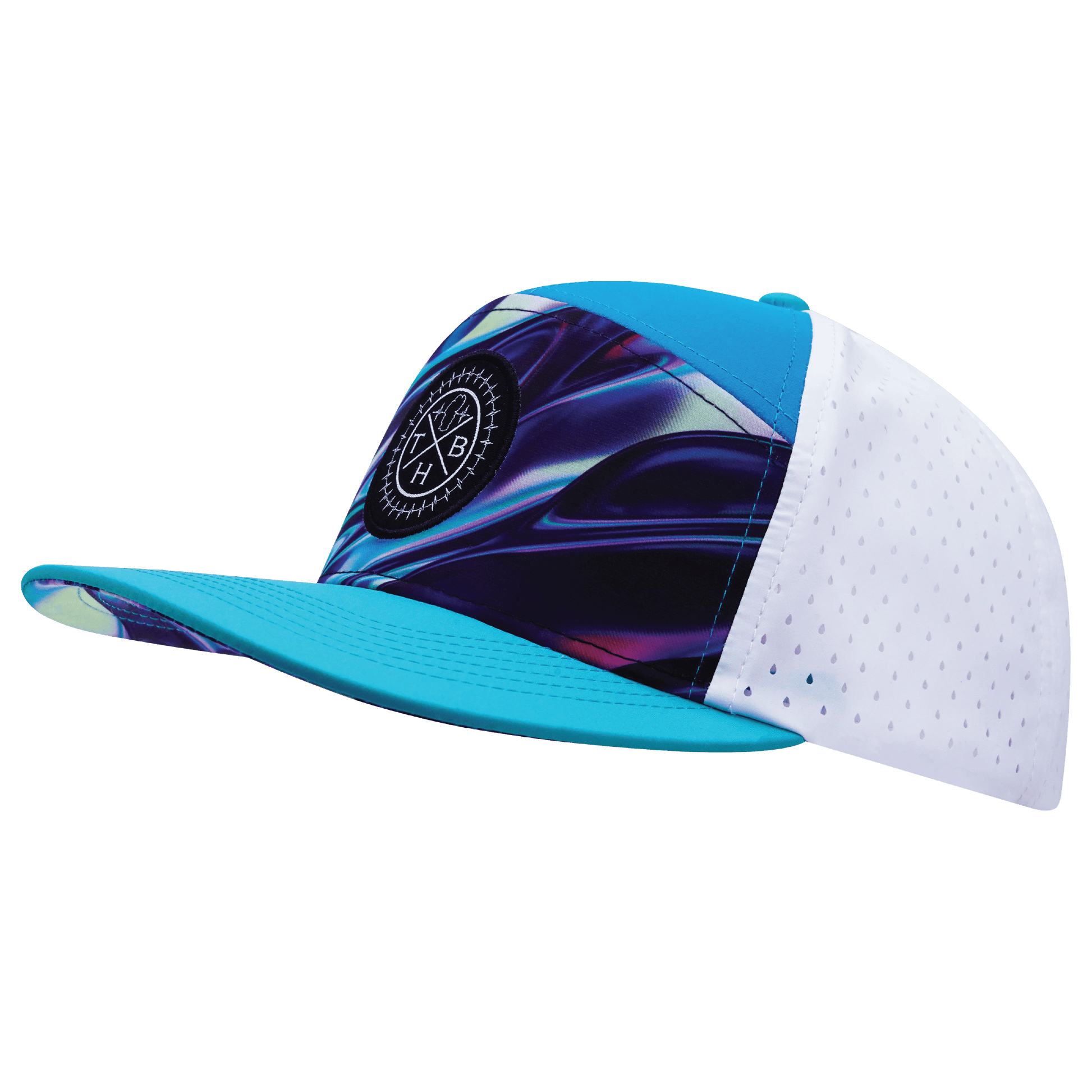 Color Vibes Hat - Flat Bill - Molten Dream - Neon Green Blue / Neon Blue / White
