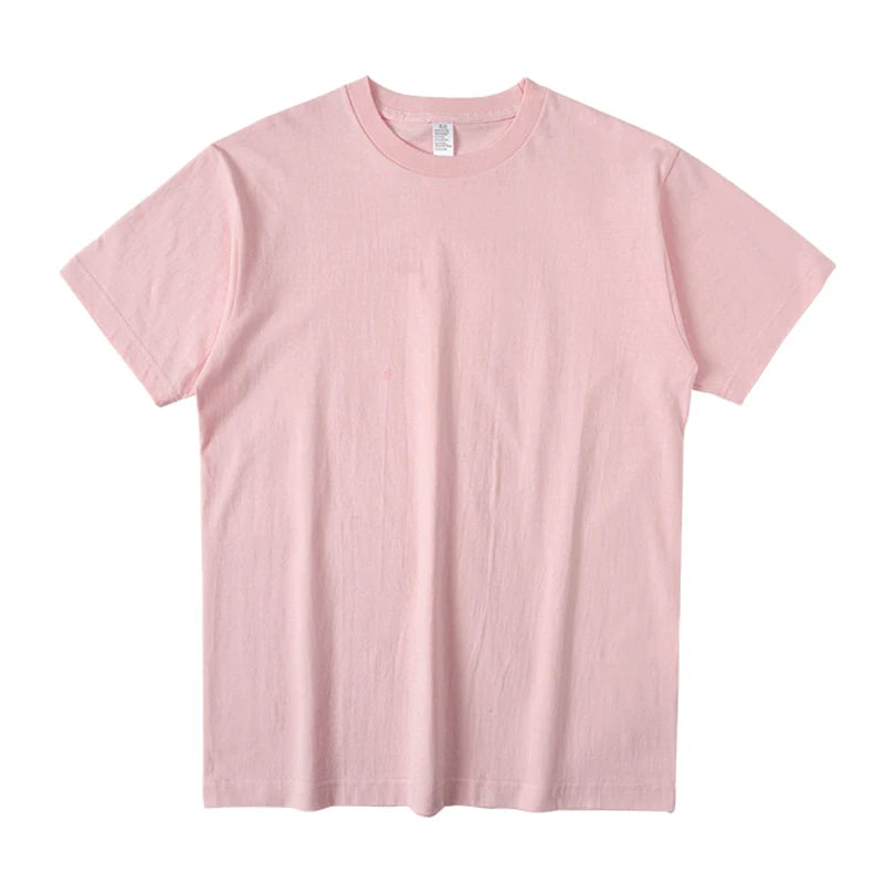 Dukeen 280gsm Oversized Heavy T-Shirt for Men Summer Short Sleeve Tee Cotton Solid Color Top Casual T Shirts One Piece