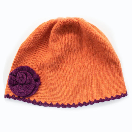 Kids Hat With Contrast Flower