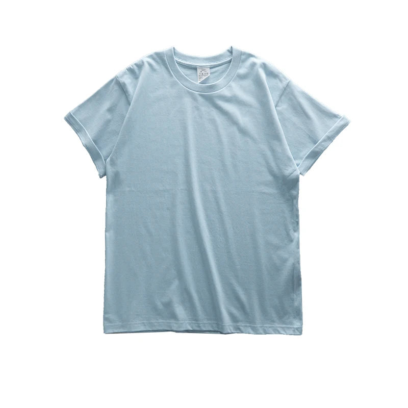 Dukeen 280gsm Oversized Heavy T-Shirt for Men Summer Short Sleeve Tee Cotton Solid Color Top Casual T Shirts One Piece