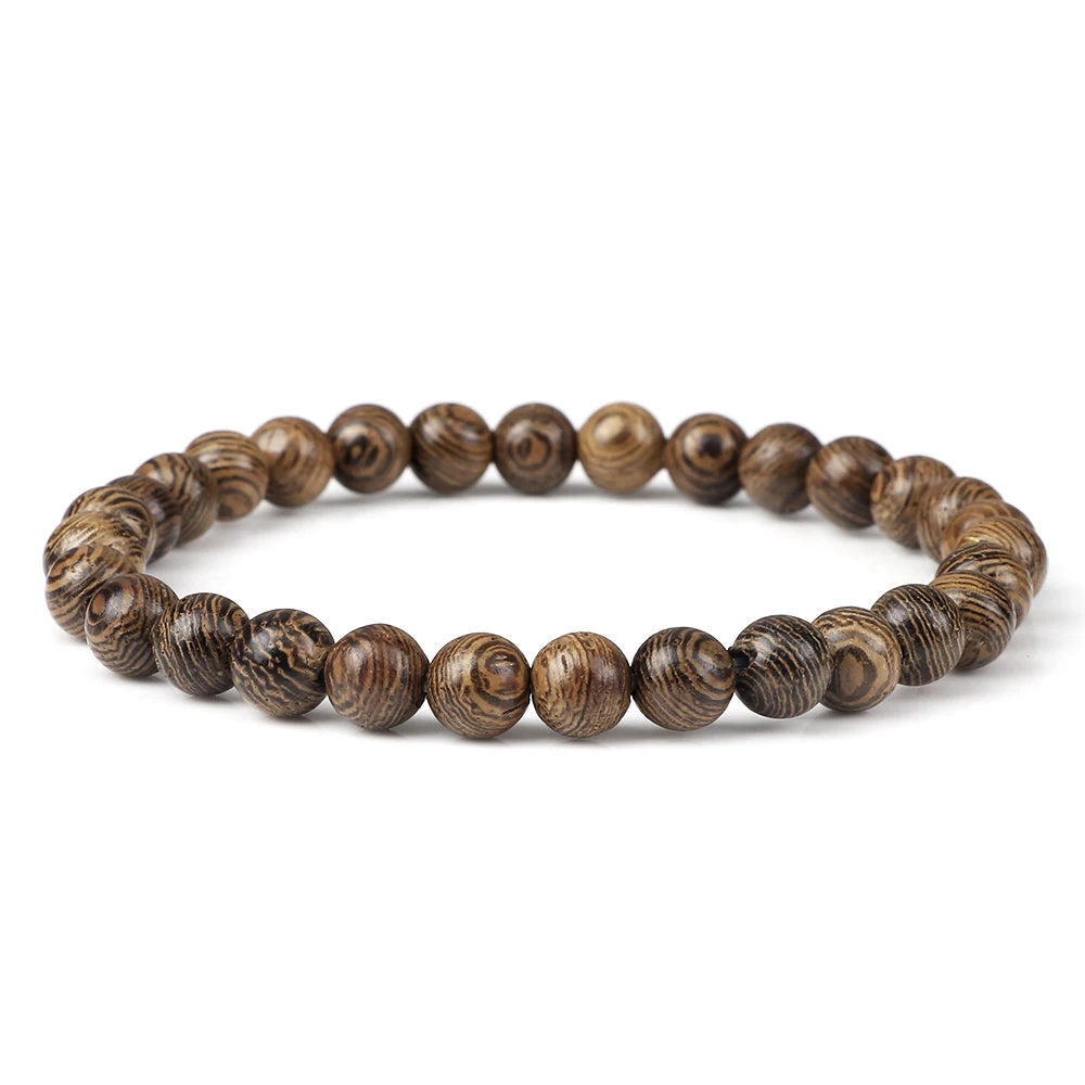 6/8/10/12mm Natural Wooden Beads Bracelet Lama Monk Tibetan Buddhism Rosary Bangles Women Man Meditation Prayer Handmade Jewelry