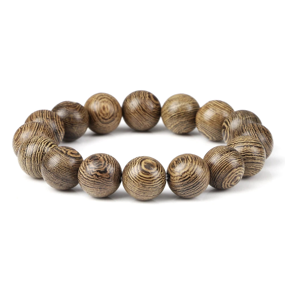 6/8/10/12mm Natural Wooden Beads Bracelet Lama Monk Tibetan Buddhism Rosary Bangles Women Man Meditation Prayer Handmade Jewelry