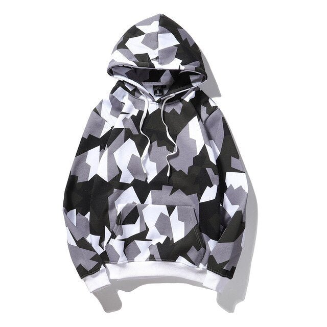 Camouflage Hooded Sweatshirts Fashion Mens Streetwear Hip Hop Skateboard Fleece Hoodies Autumn Casual Camo