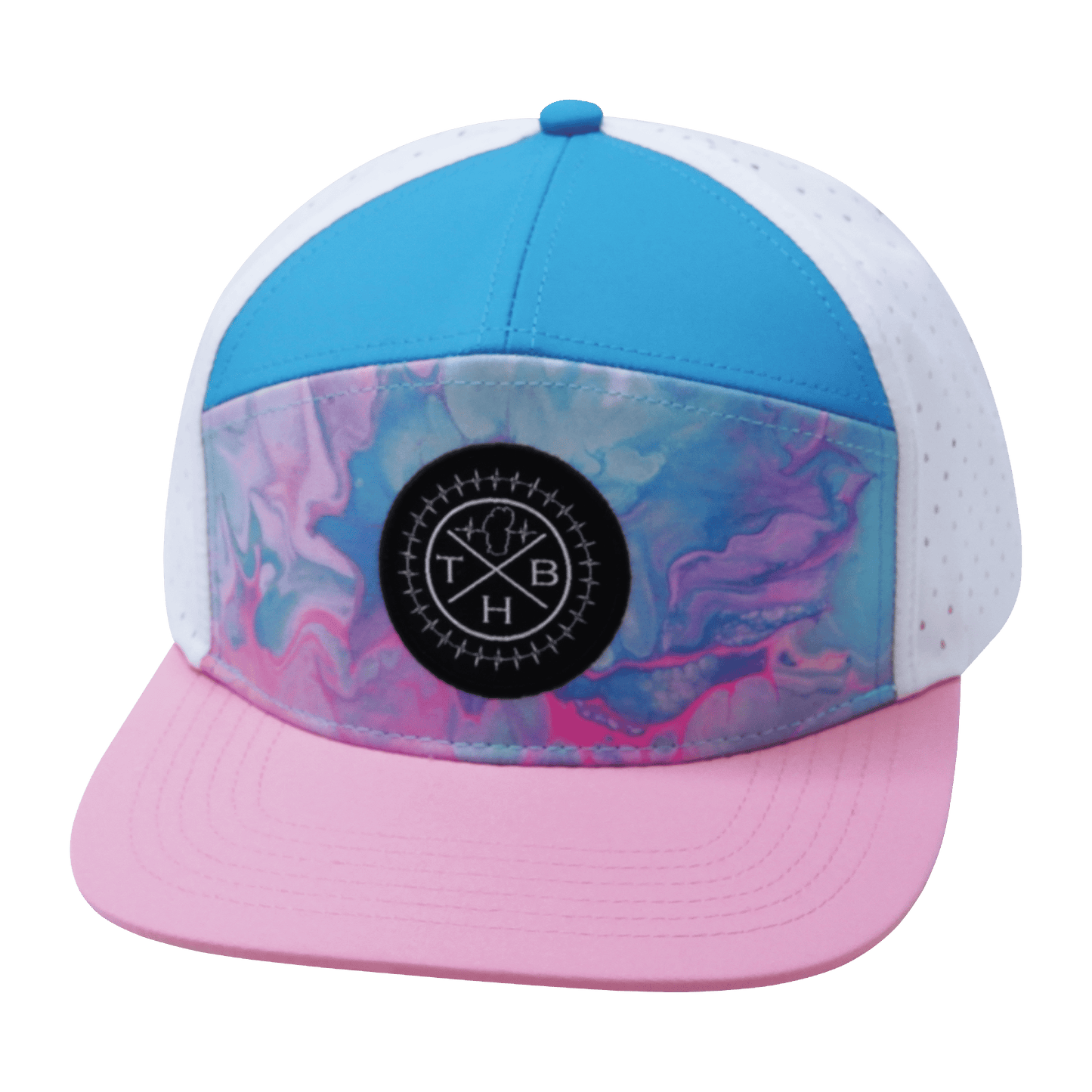Color Vibes Hat - Flat Bill - Cotton Candy - Pink / Neon Blue / White