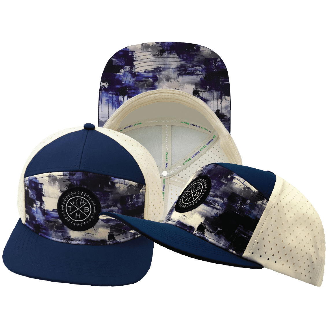 Color Vibes Hat - Flat Bill - Artist Flow - Navy / Cream