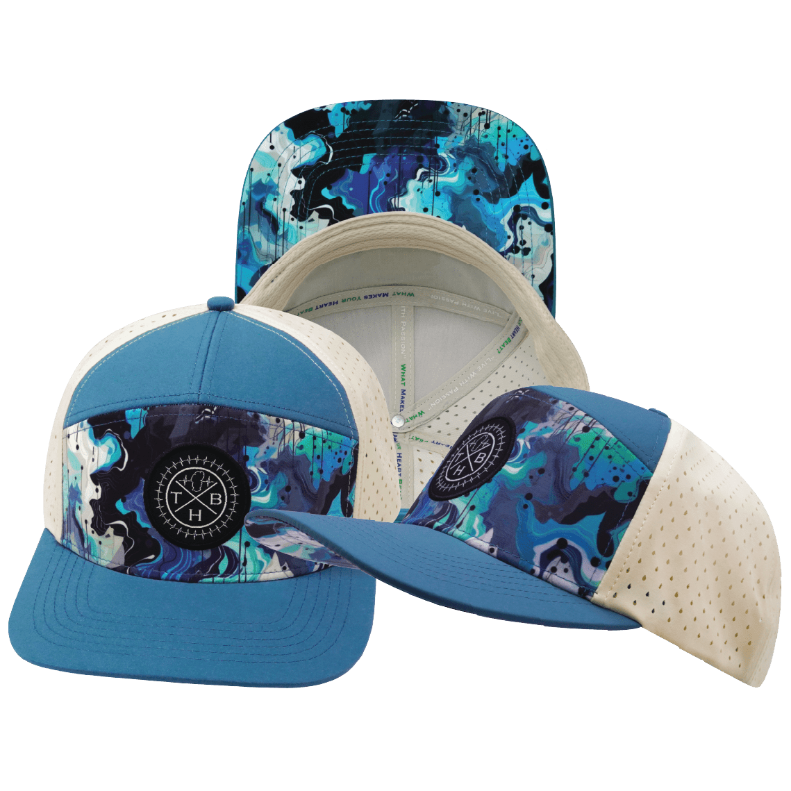 Color Vibes Hat - Flat Bill - Blue Dream - Slate Blue / Cream