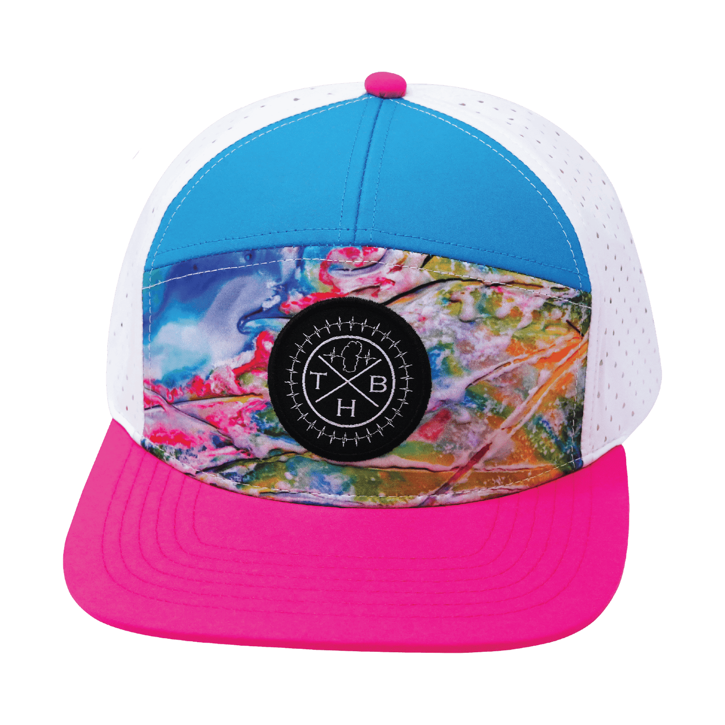 Color Vibes Hat - Flat Bill - Candy Land - Neon Pink / Neon Blue / White