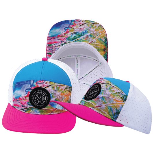 Color Vibes Hat - Flat Bill - Candy Land - Neon Pink / Neon Blue / White