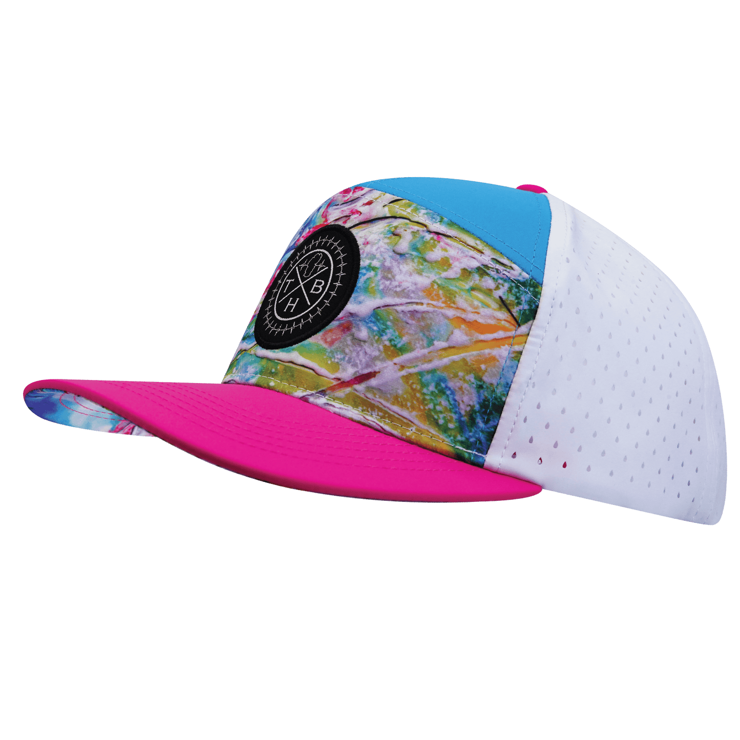 Color Vibes Hat - Flat Bill - Candy Land - Neon Pink / Neon Blue / White
