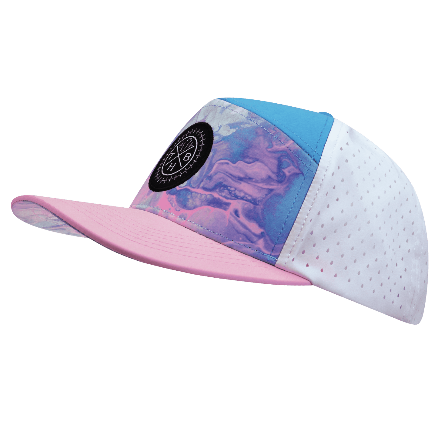 Color Vibes Hat - Flat Bill - Cotton Candy - Pink / Neon Blue / White