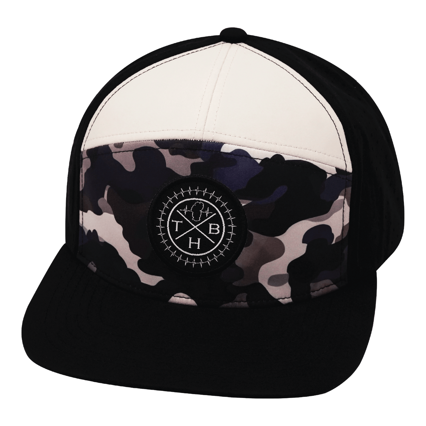 Color Vibes Hat - Flat Bill - Desert Night Camo - Black / Cream