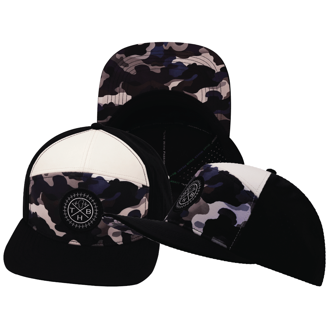 Color Vibes Hat - Flat Bill - Desert Night Camo - Black / Cream