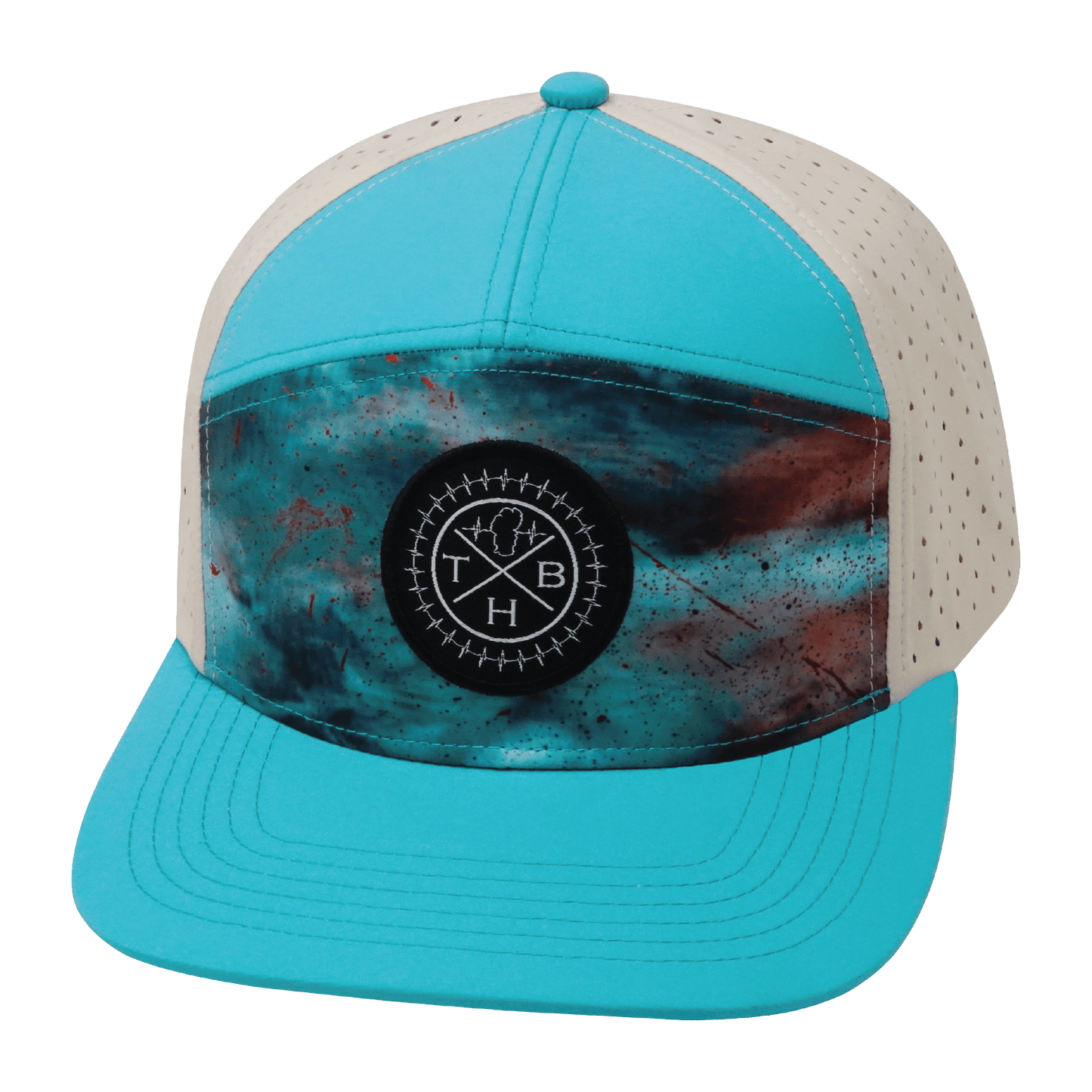 Color Vibes Hat - Flat Bill - Desert Sky - Neon Green Blue / Cream