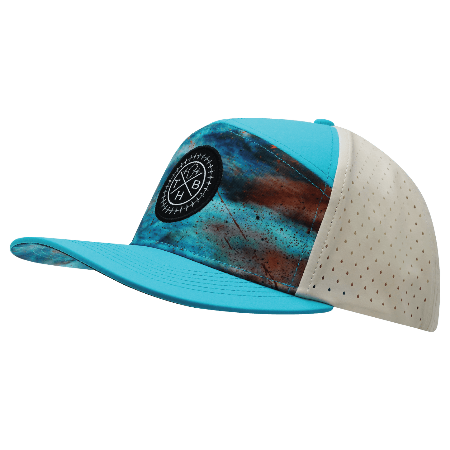 Color Vibes Hat - Flat Bill - Desert Sky - Neon Green Blue / Cream