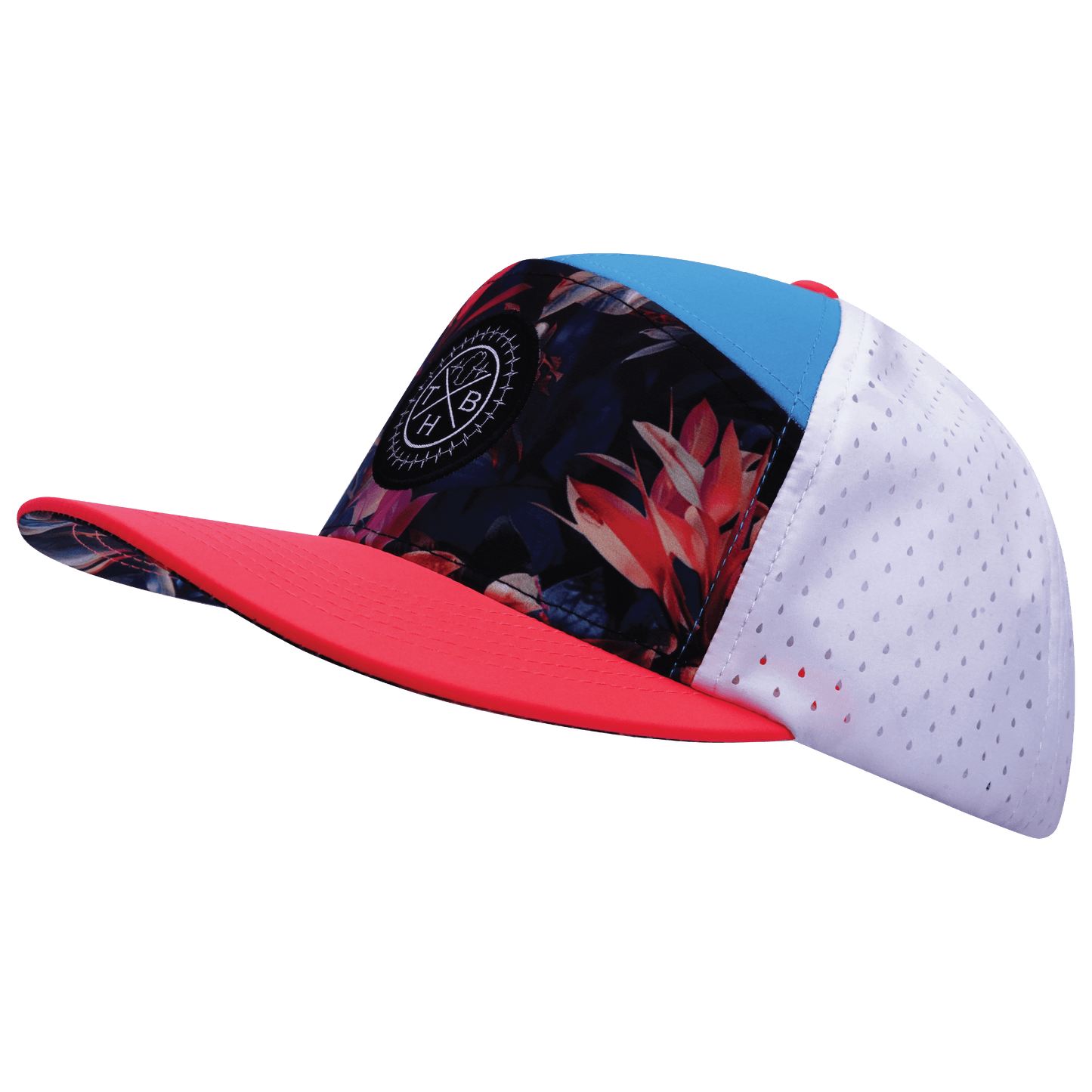 Color Vibes Hat - Flat Bill - Electric Eden - Neon Peach / Neon Blue / White