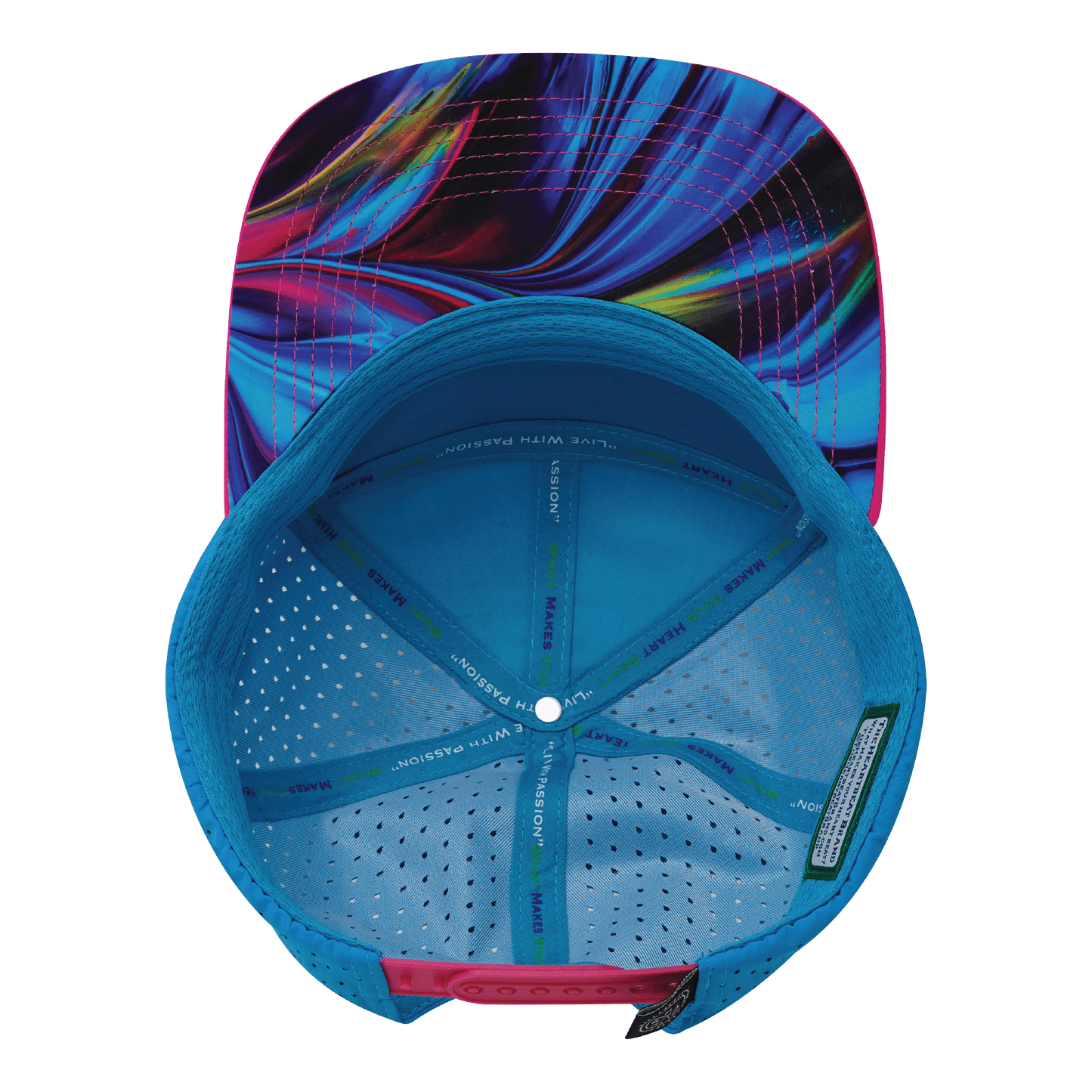 Color Vibes Hat - Flat Bill - Feather Glow - Neon Pink / White / Neon Blue