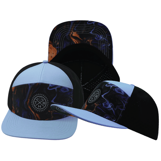 Color Vibes Hat - Flat Bill - Midnight Mirage - Baby Blue / Black