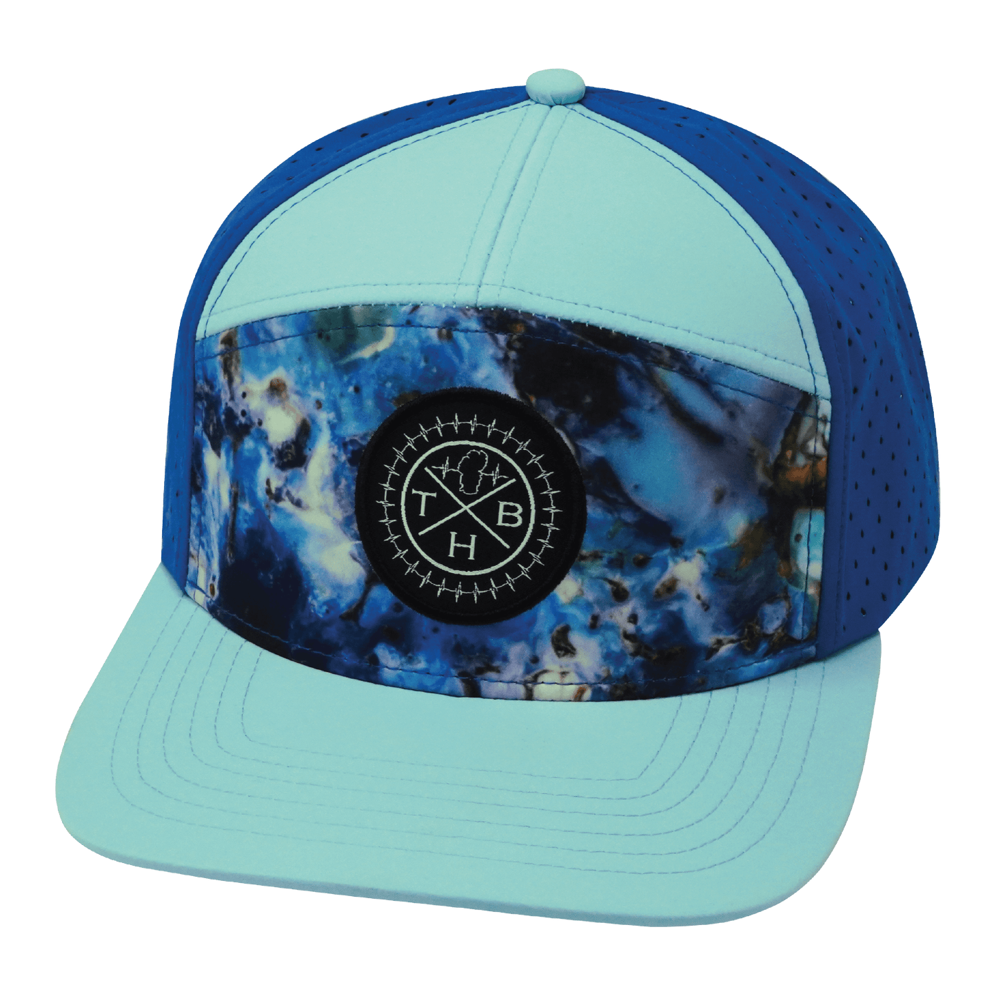 Color Vibes Hat - Flat Bill - Nebula - Mint / Blue