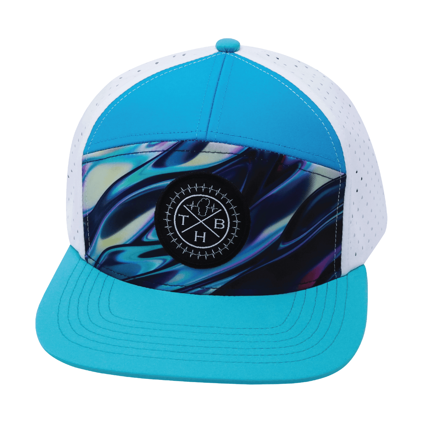 Color Vibes Hat - Flat Bill - Molten Dream - Neon Green Blue / Neon Blue / White