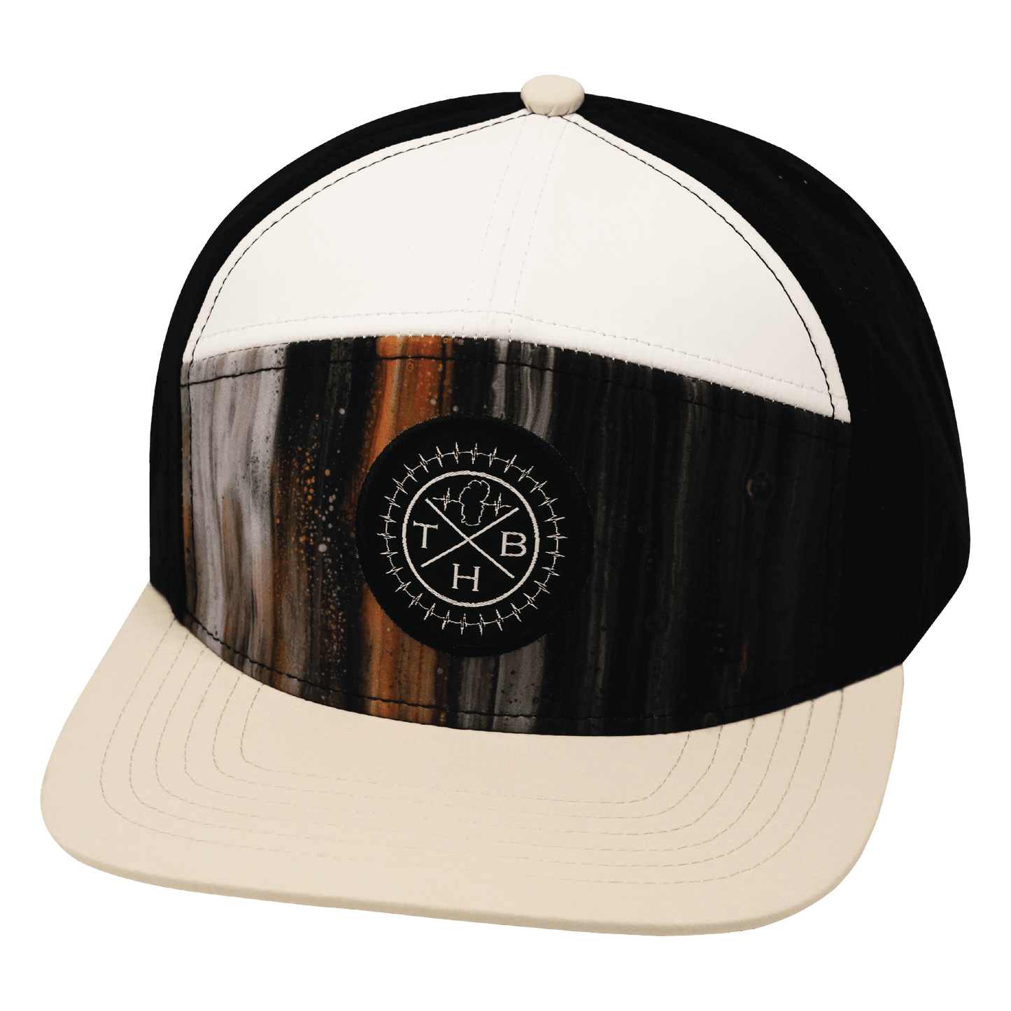 Color Vibes Hat - Flat Bill - Mystic Tree - Cream / White / Black