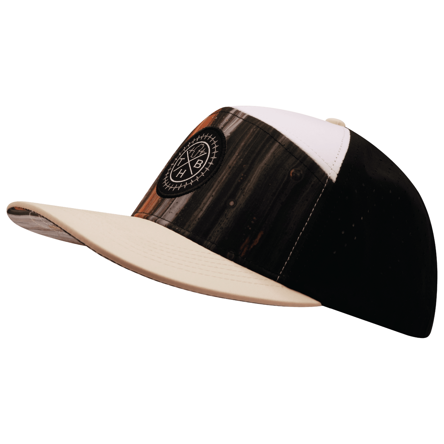Color Vibes Hat - Flat Bill - Mystic Tree - Cream / White / Black