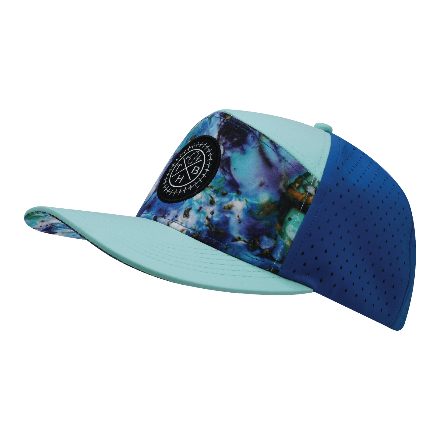 Color Vibes Hat - Flat Bill - Nebula - Mint / Blue