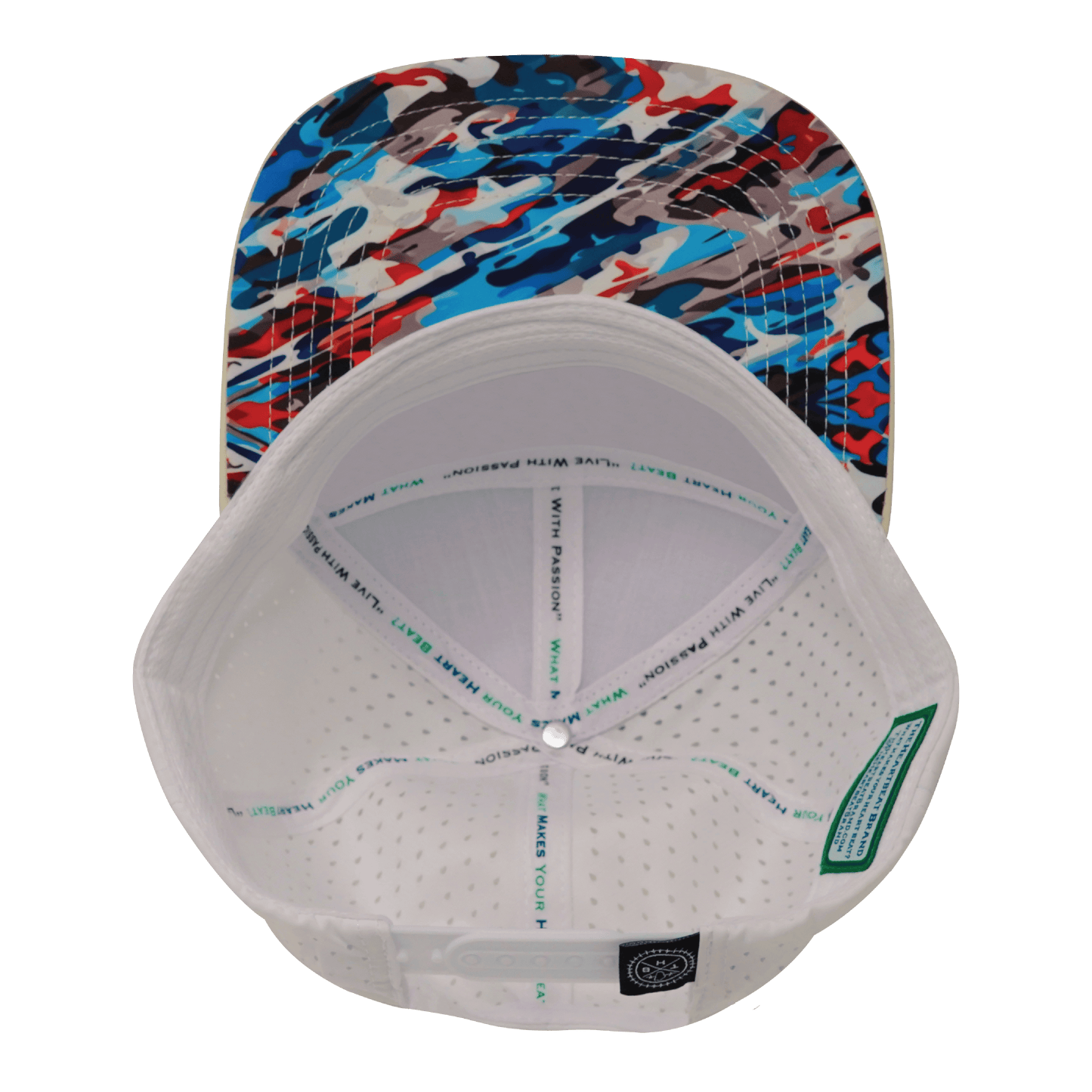 Color Vibes Hat - Flat Bill - Party Camo - Cream / Blue / White