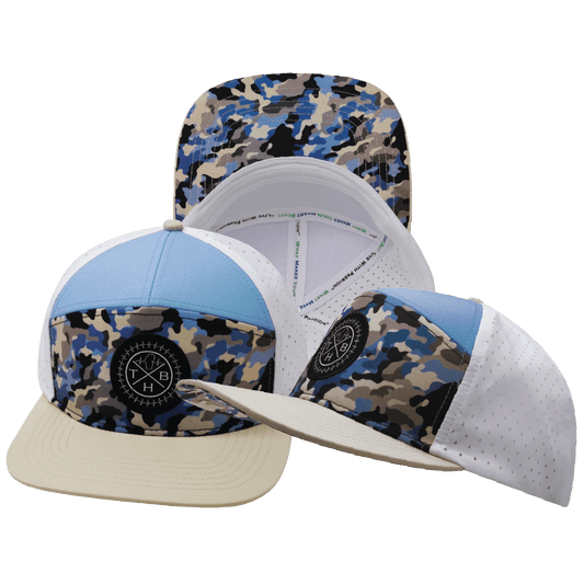 Color Vibes Hat - Flat Bill - Sky Camo - Cream / Baby Blue / White