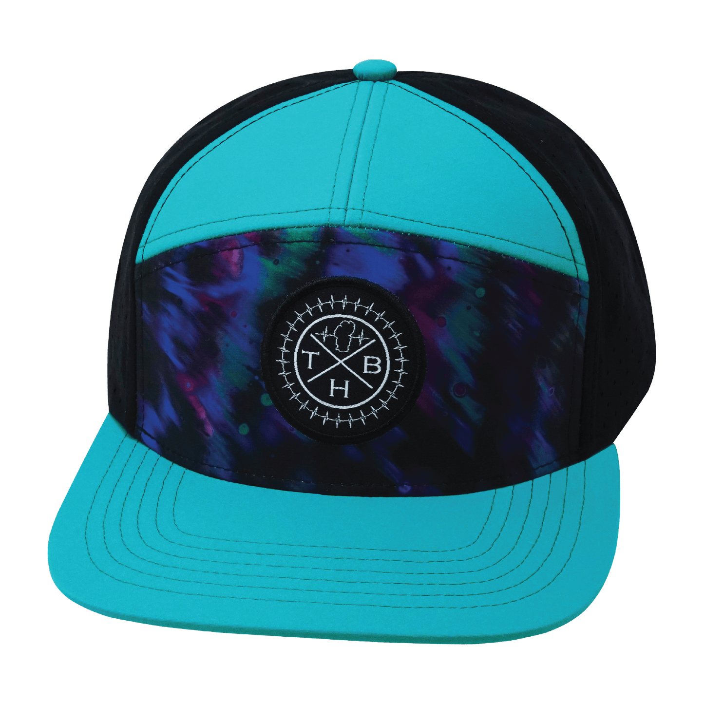 Color Vibes Hat - Flat Bill - Molten Dream - Neon Green Blue / Neon Blue / White