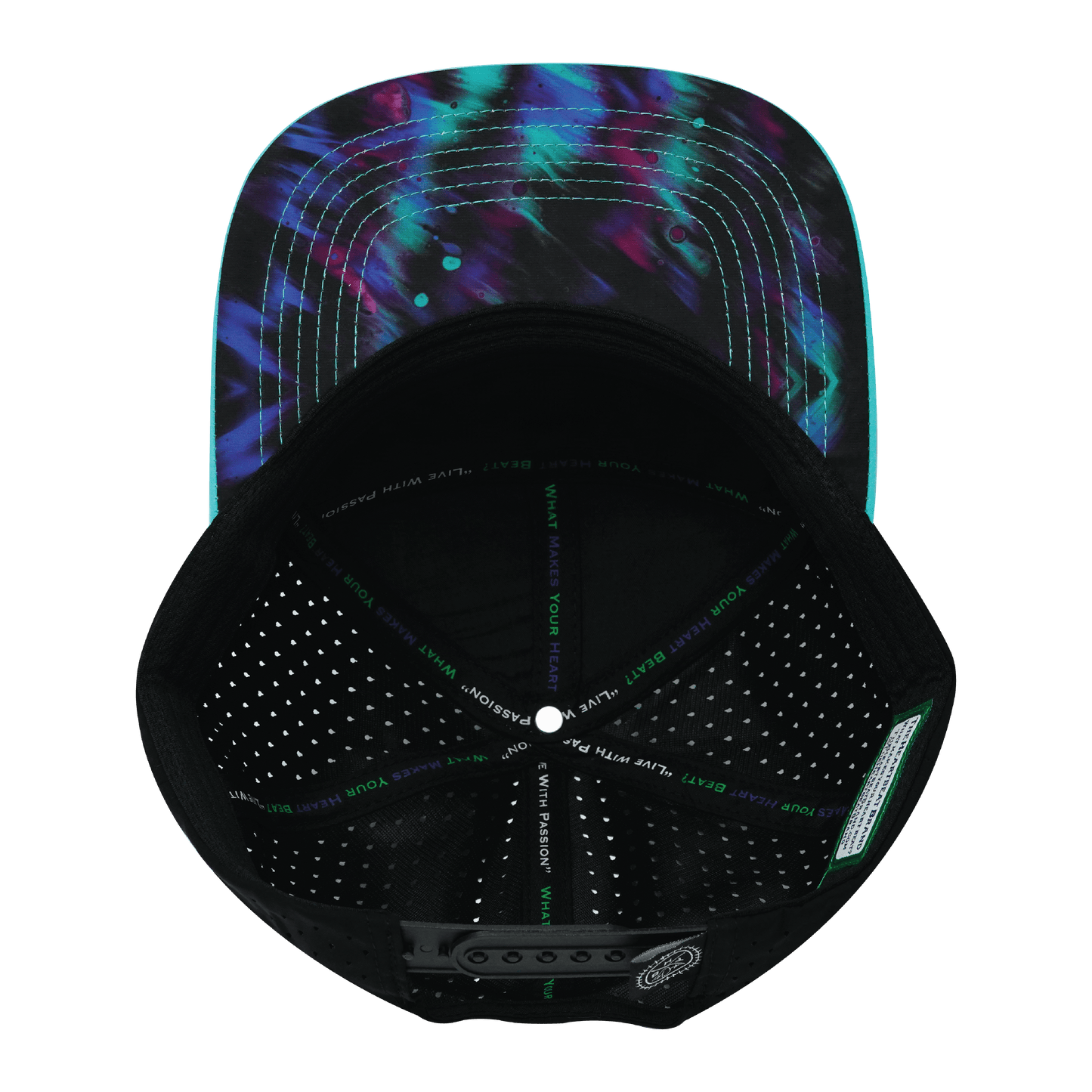 Color Vibes Hat - Flat Bill - Molten Dream - Neon Green Blue / Neon Blue / White