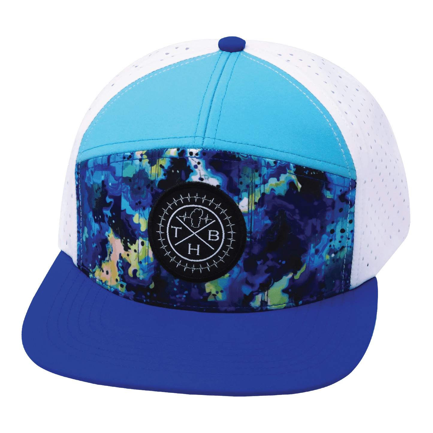 Color Vibes Hat - Flat Bill - Starry Bright - Blue / Neon Green Blue / White