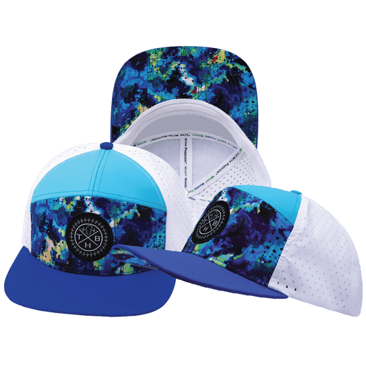 Color Vibes Hat - Flat Bill - Starry Bright - Blue / Neon Green Blue / White