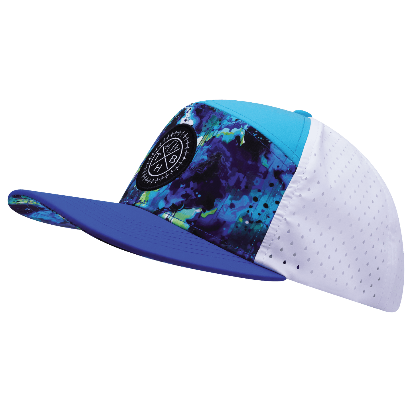 Color Vibes Hat - Flat Bill - Starry Bright - Blue / Neon Green Blue / White