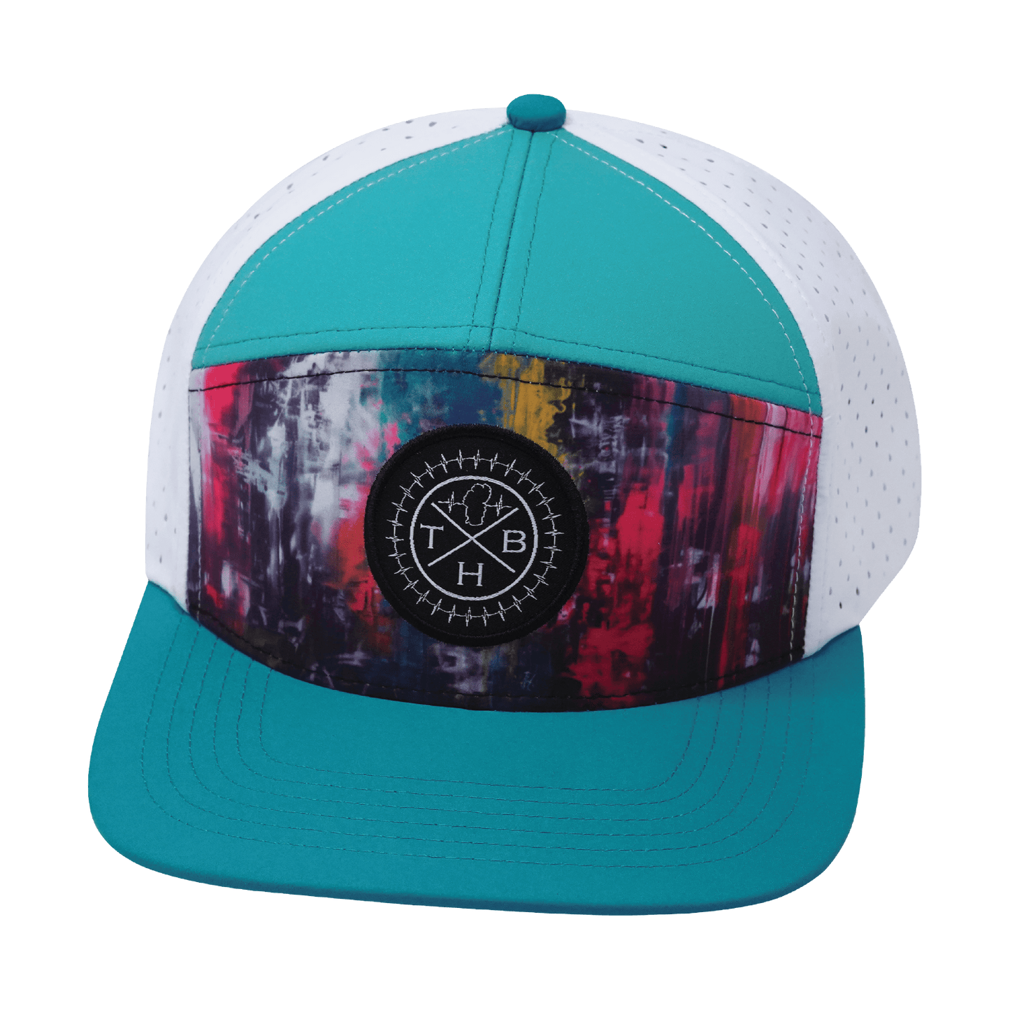 Color Vibes Hat - Flat Bill - Holograph - Neon Pink / Neon Blue / Black