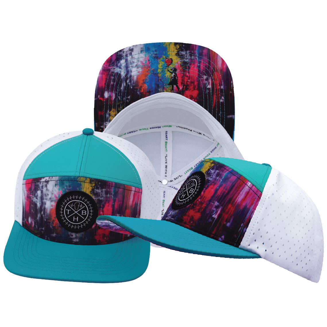 Color Vibes Hat - Flat Bill - Holograph - Neon Pink / Neon Blue / Black