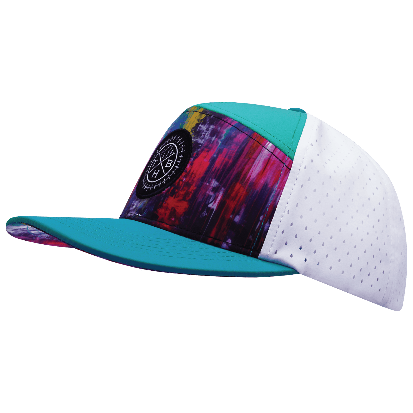 Color Vibes Hat - Flat Bill - Holograph - Neon Pink / Neon Blue / Black