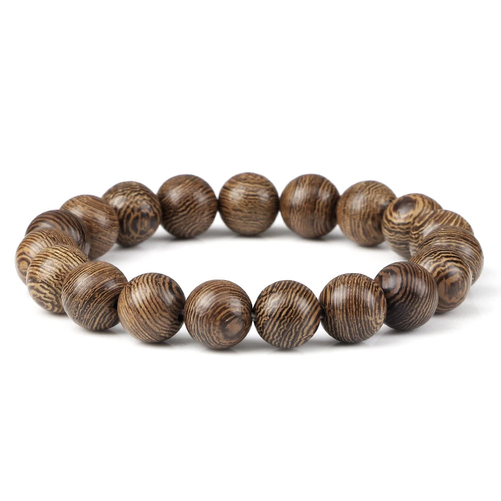 6/8/10/12mm Natural Wooden Beads Bracelet Lama Monk Tibetan Buddhism Rosary Bangles Women Man Meditation Prayer Handmade Jewelry