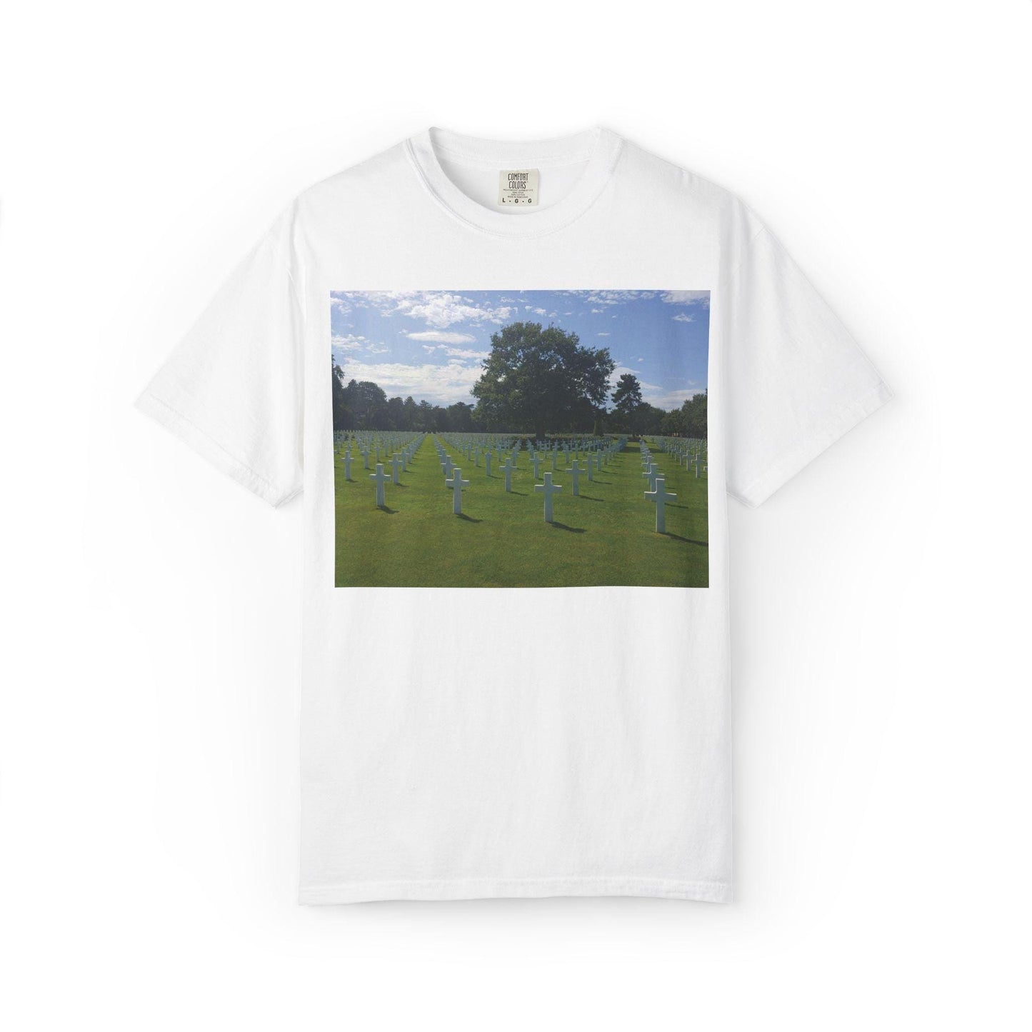 Graveyard Candle Field Photo T-shirt | Memorial Cemetery Landscape Tee